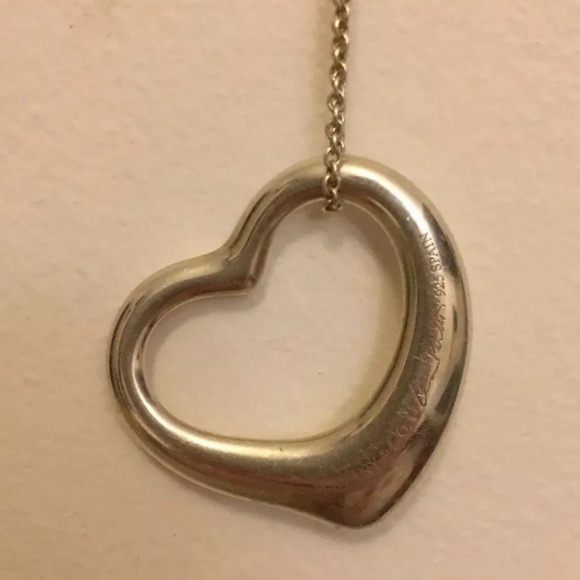 Tiffany Silver Elsa Peretti large Open Heart 30” - Picture 6 of 8